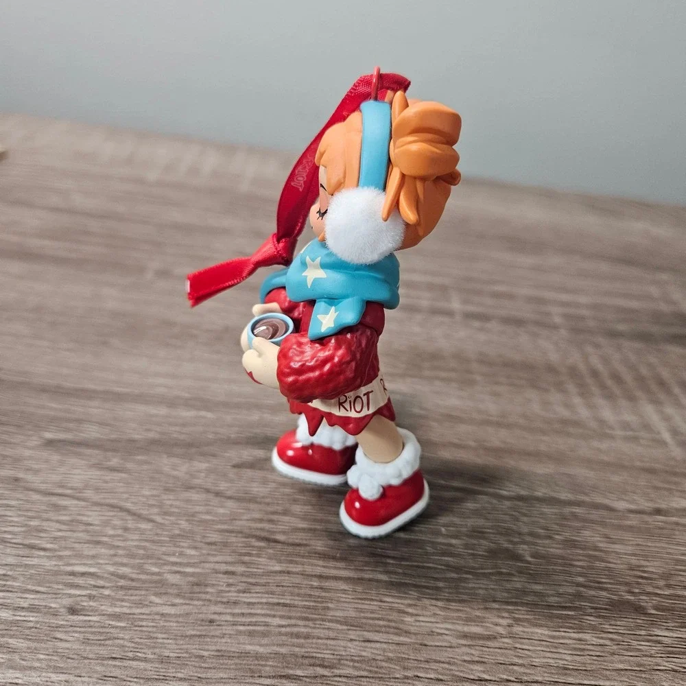 Peach Riot Poppy Winter Series Collectible Hanging Ornament Red Blue Scarf